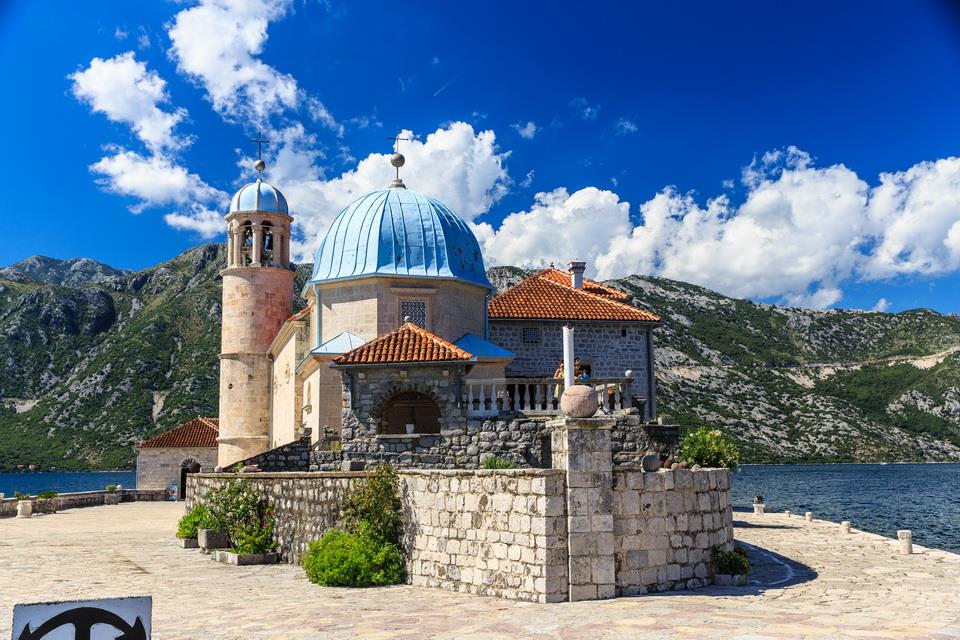 Our Lady of the Rocks church on its island in the Bay of Kotor