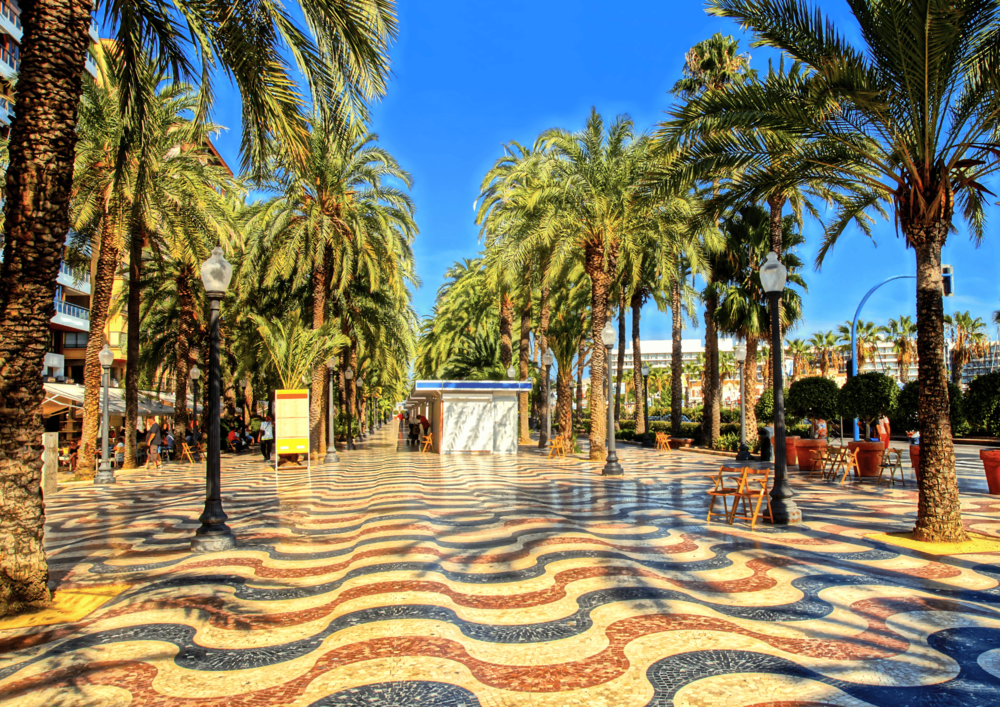 Explanada de España palm-lined promenade in Alicante