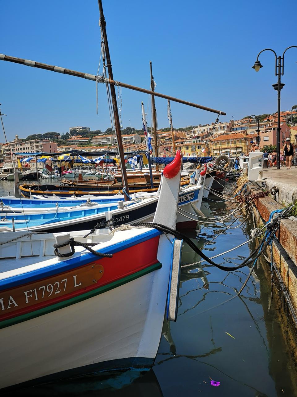 Traditional wooden fishing boats in the harbor of Cassis