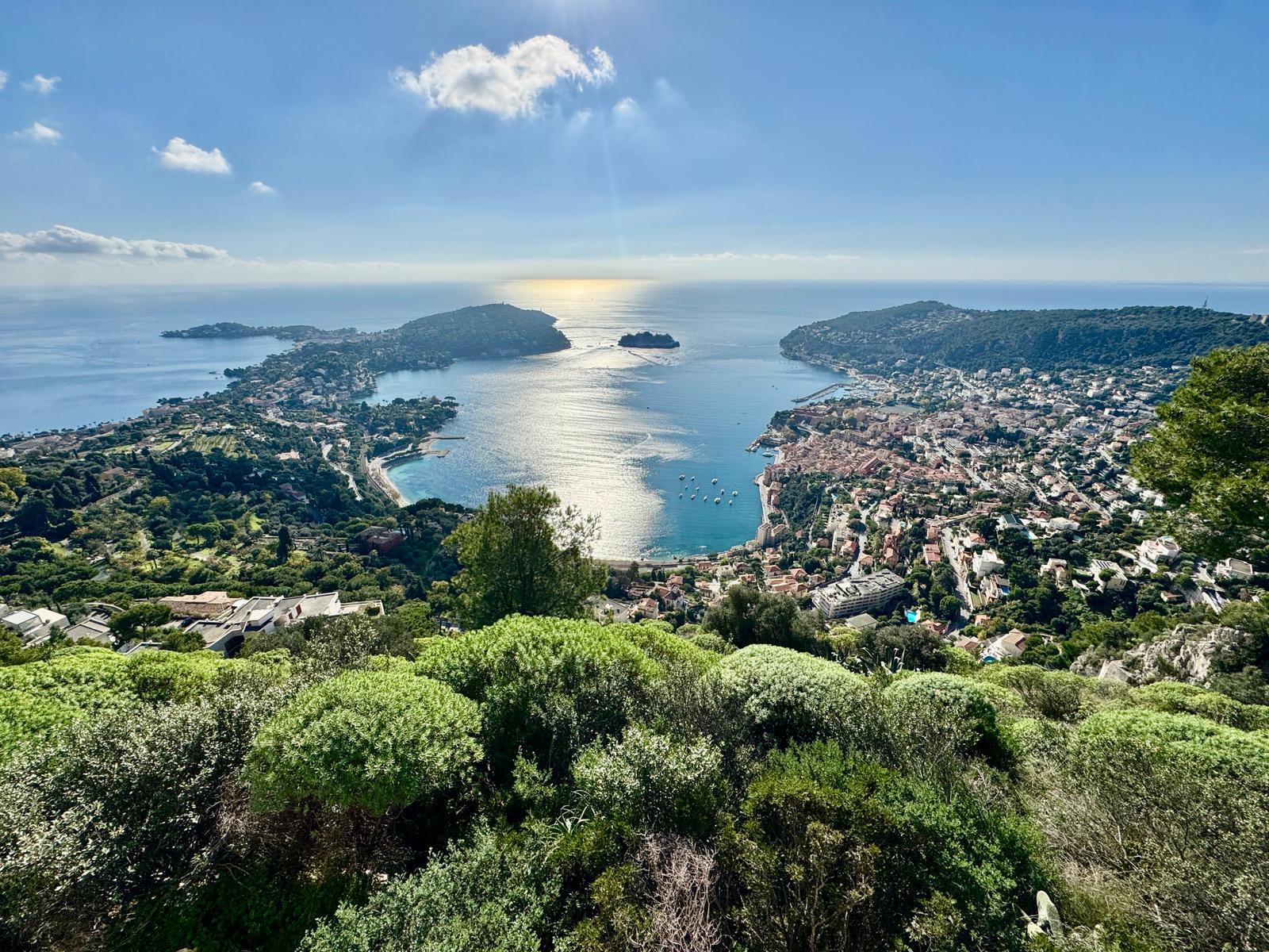 Panoramic viewpoint over the bay of Villefranche-sur-Mer on the Cote d'Azur