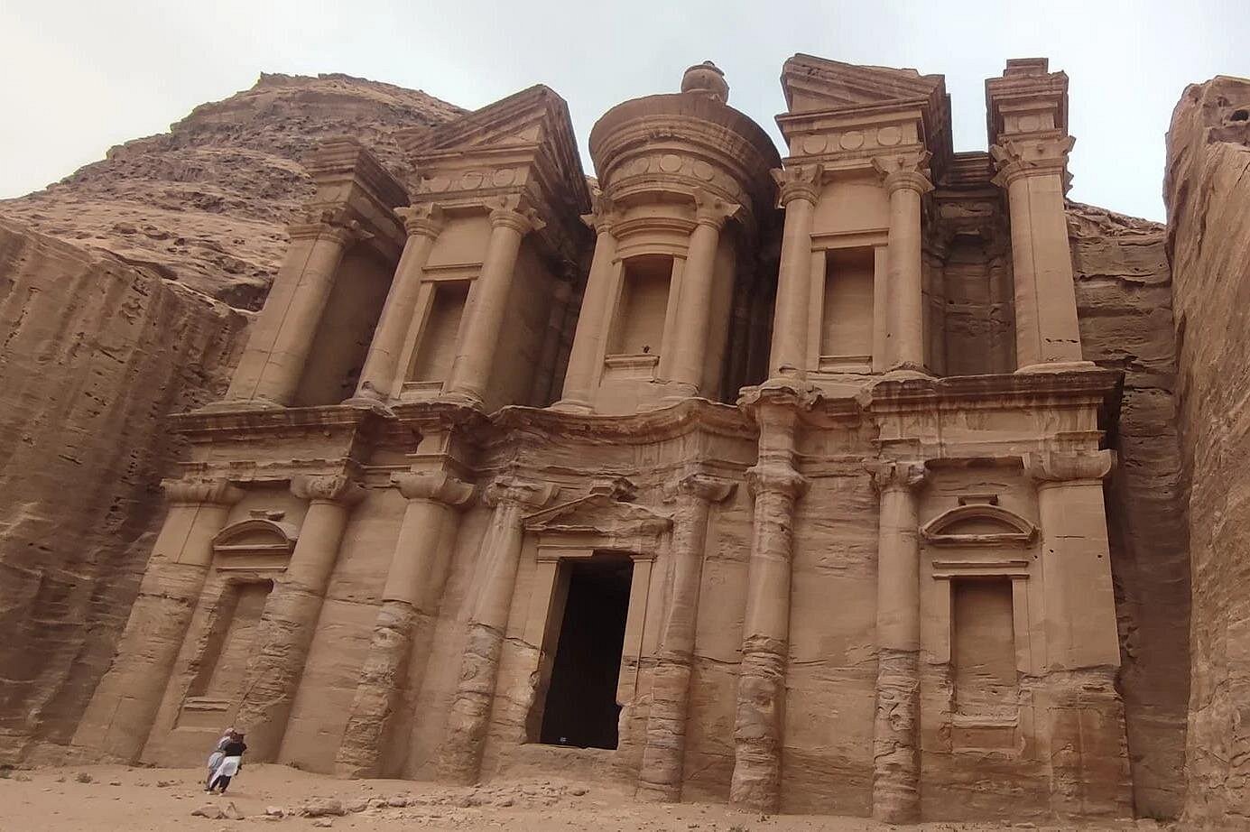 The Monastery carved into sandstone at Petra in Jordan