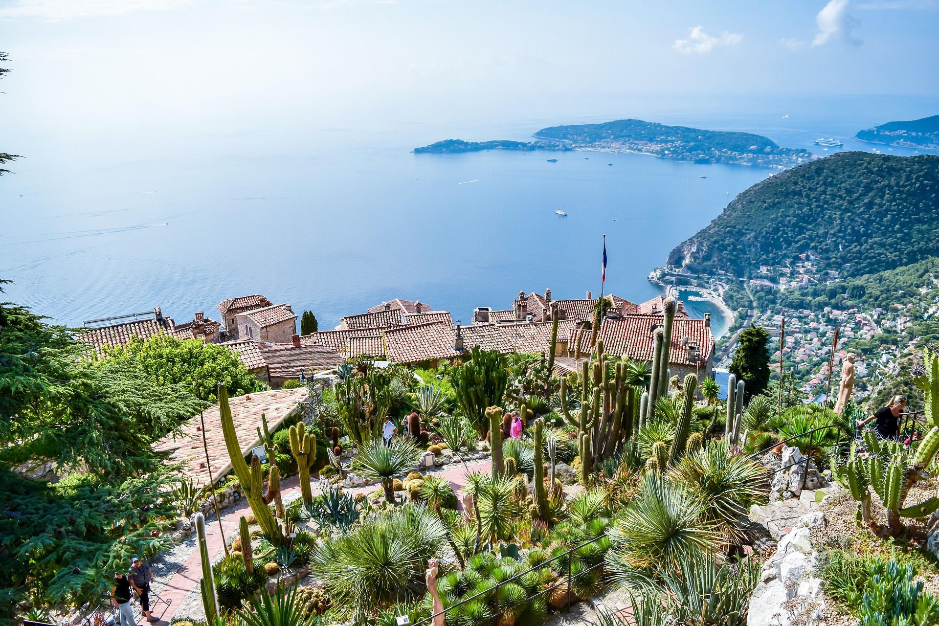 Exotic Garden of Eze with cactus terraces overlooking Saint-Jean-Cap-Ferrat