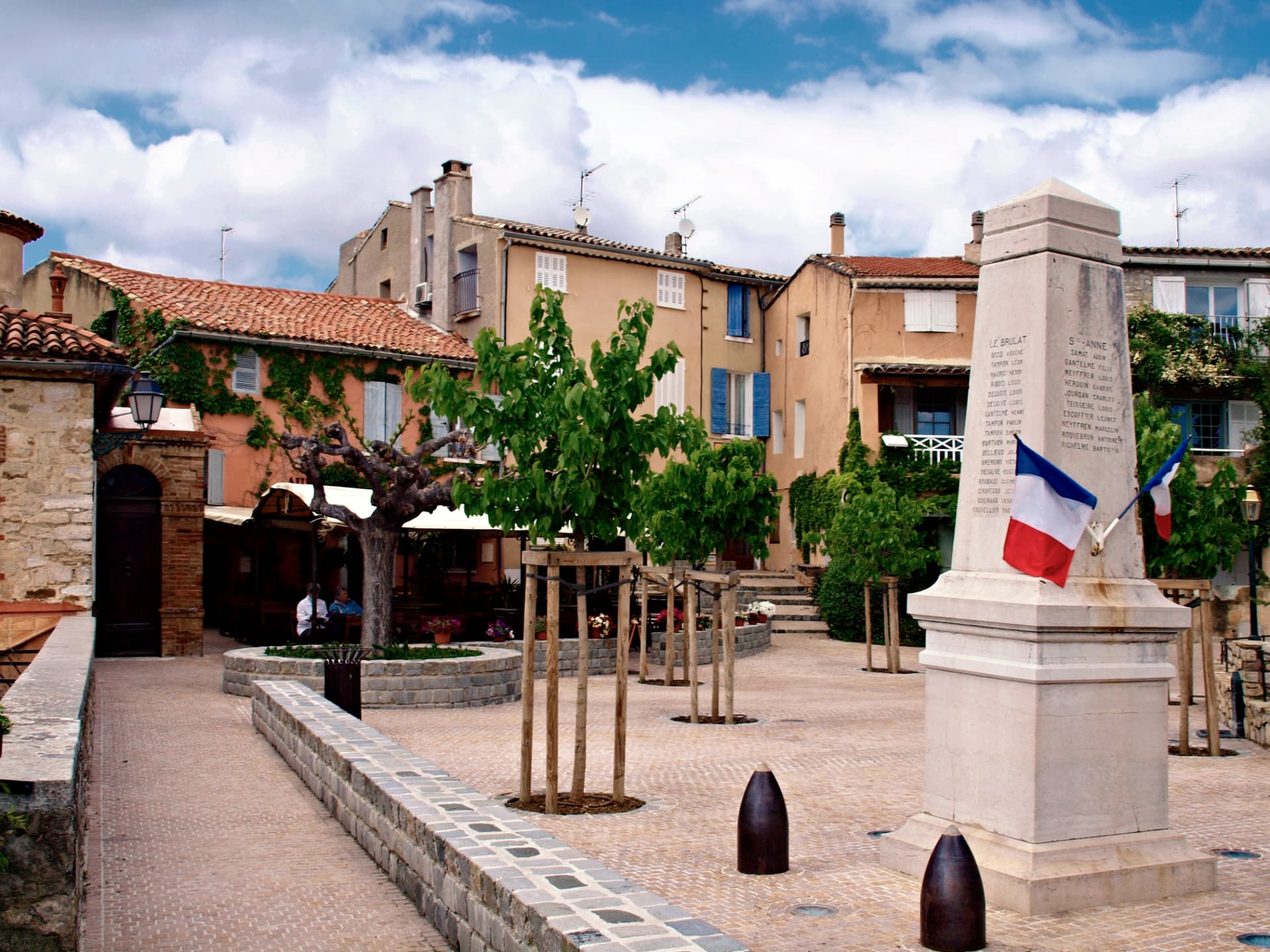 Village square in medieval Le Castellet, Provence