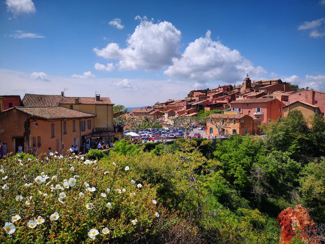 Colorful ochre village of Roussillon in Provence