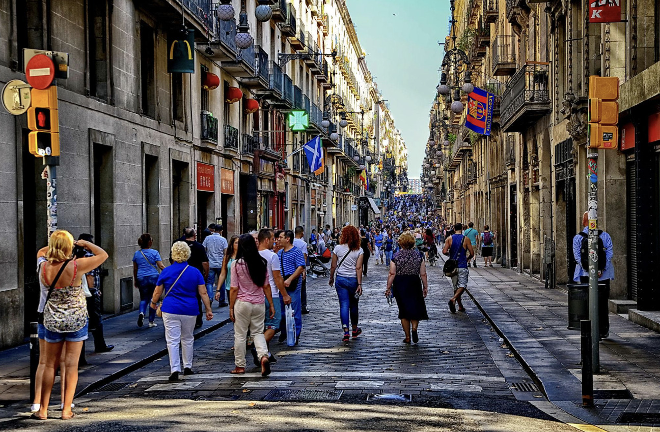 Walking through the bustling streets of Barcelona's Gothic Quarter