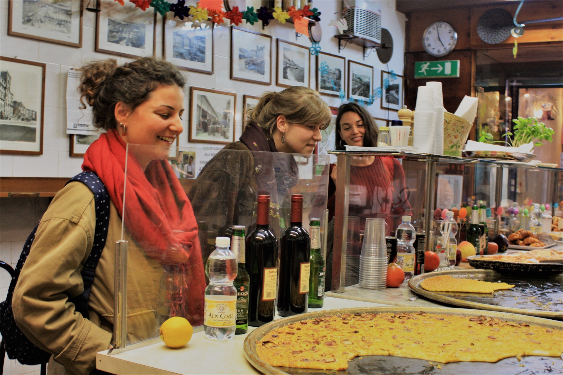 Tasting farinata at a traditional Genoese shop