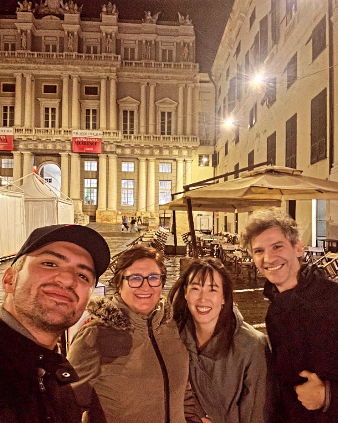Tour guests at Palazzo Ducale by night