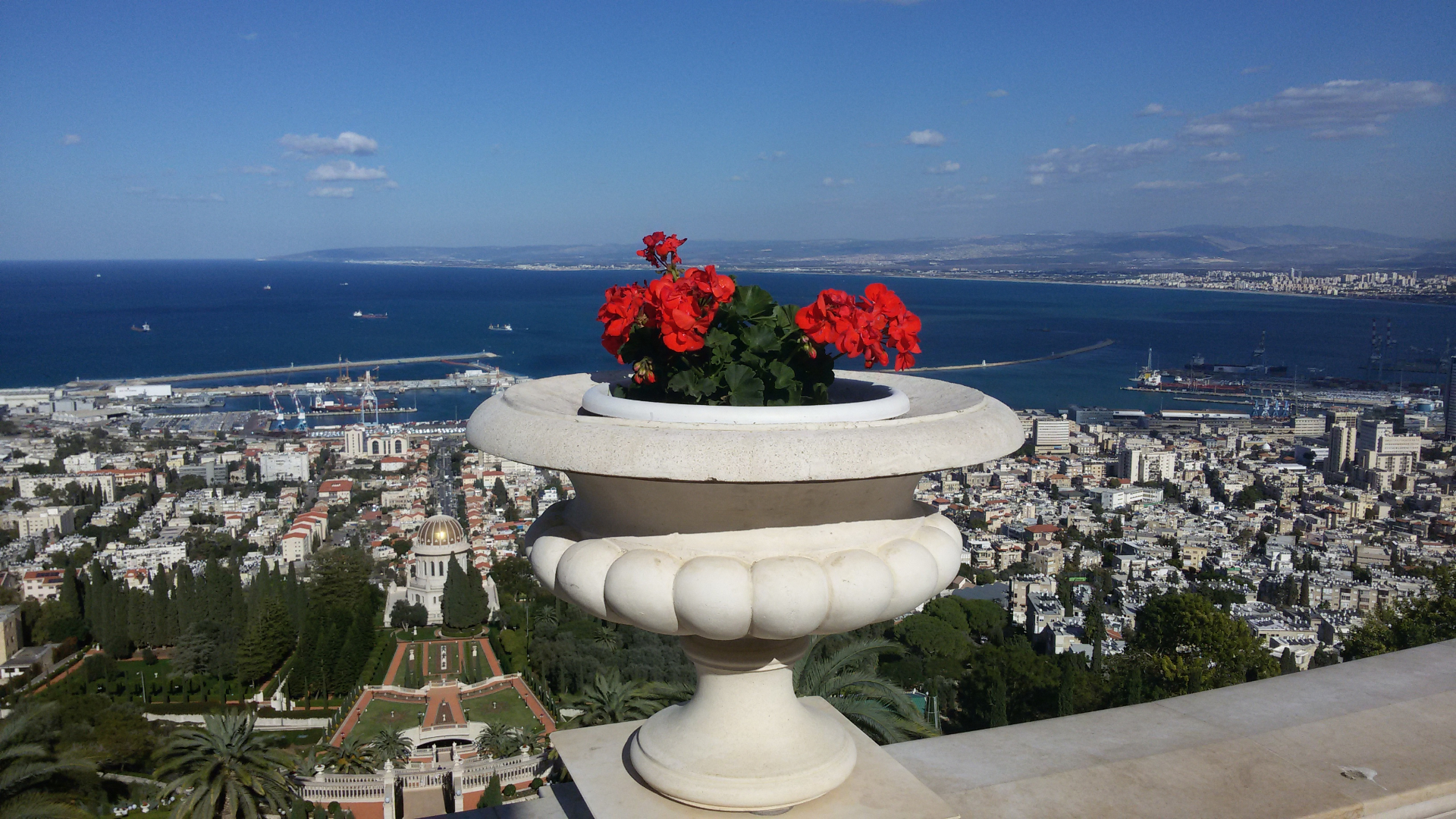 Panoramic view from Louis Promenade with Bahá'í Gardens