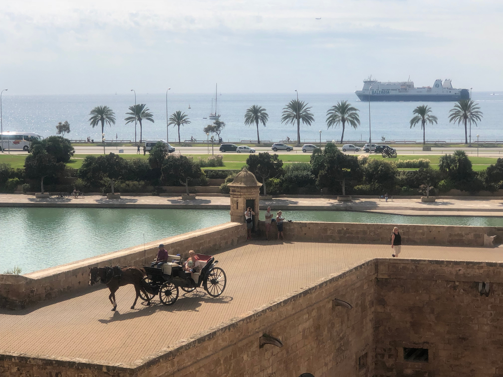 View over Palma waterfront and historic fortifications