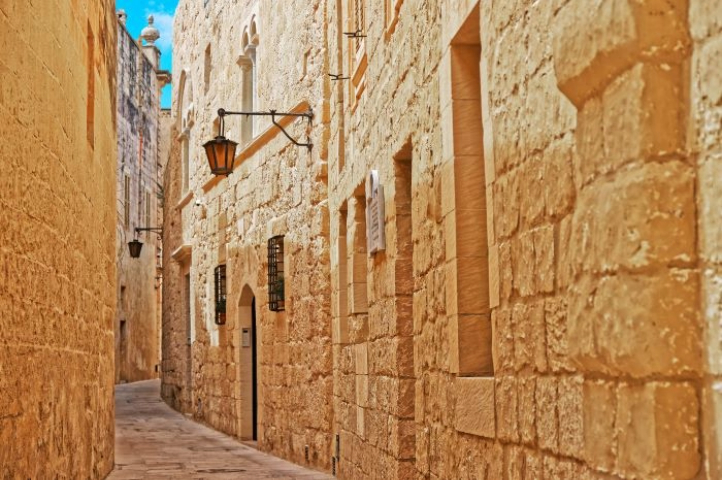 Narrow medieval alley in Mdina