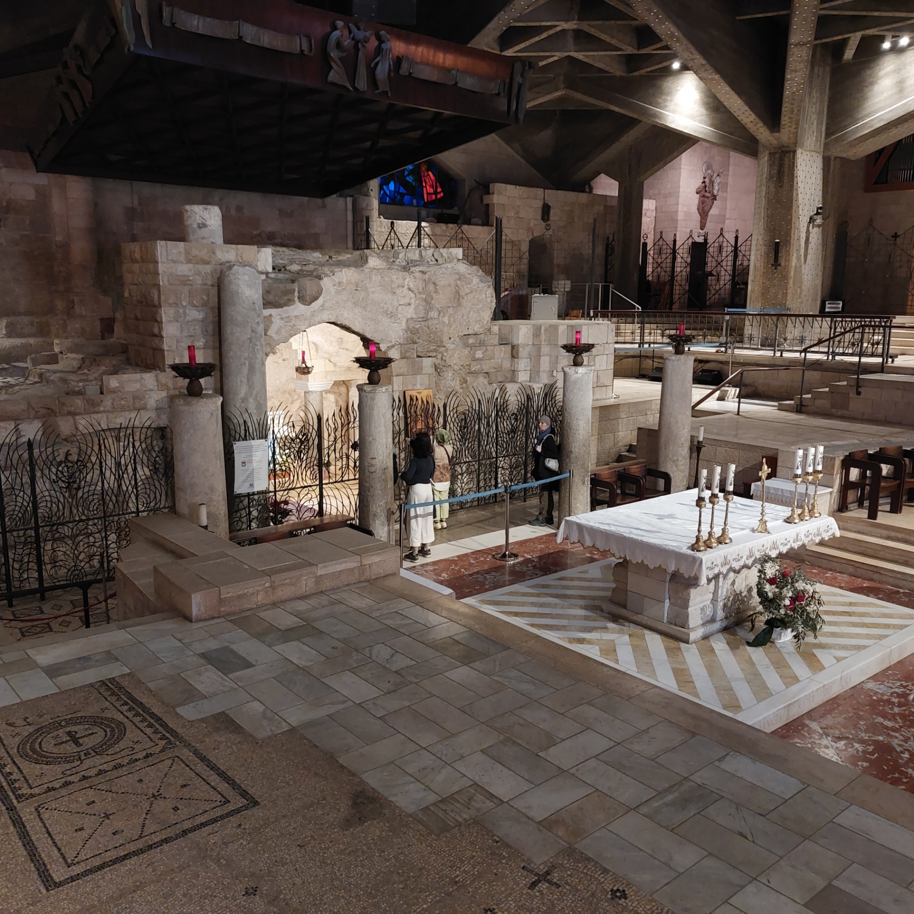 Inside the Basilica of the Annunciation